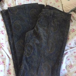 NEW juicy couture bell bottom paisley cords BOHO